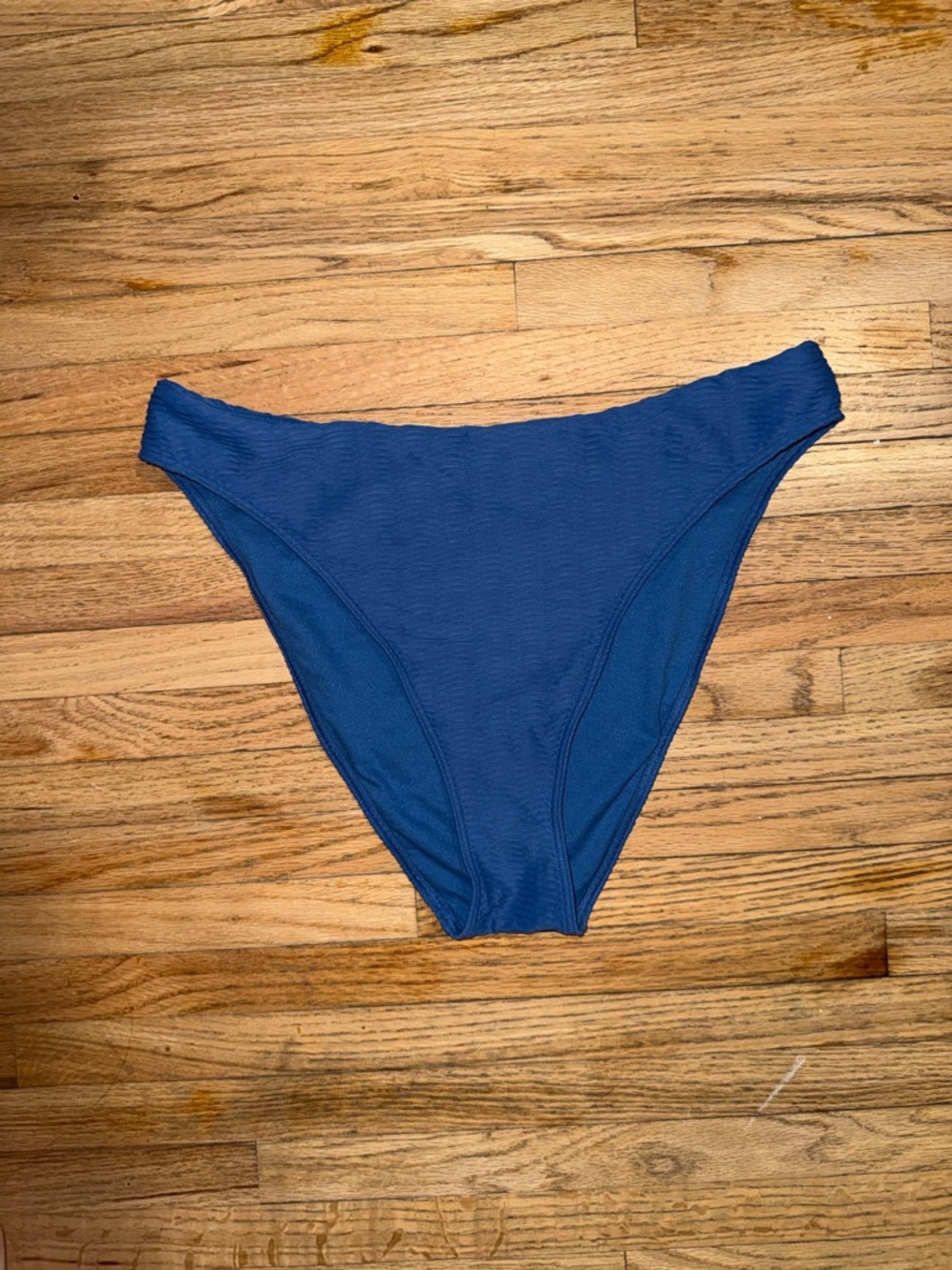 Abercrombie & Fitch Navy Blue Ribbed Bikini moderate Bottom NEVER WORK